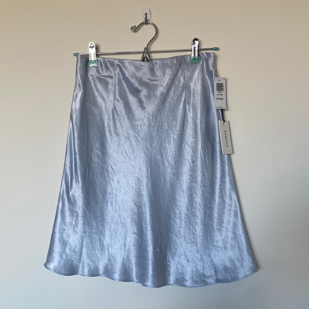 ARITZIA BABY BLUE SATIN SKIRT